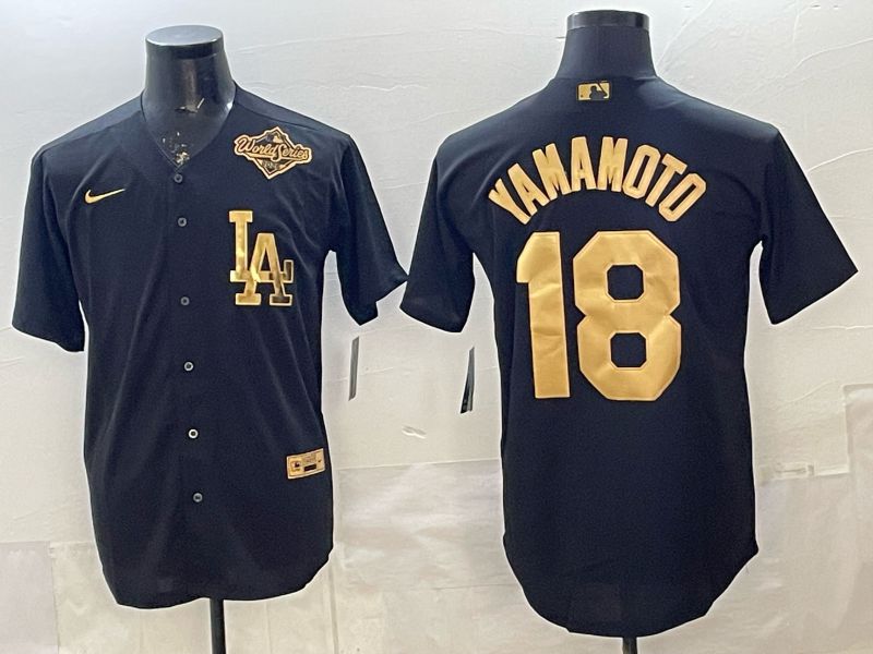 Men Los Angeles Dodgers #18 Yamamoto Black Gold 2026 Nike Game MLB Jersey 006->los angeles dodgers->MLB Jersey